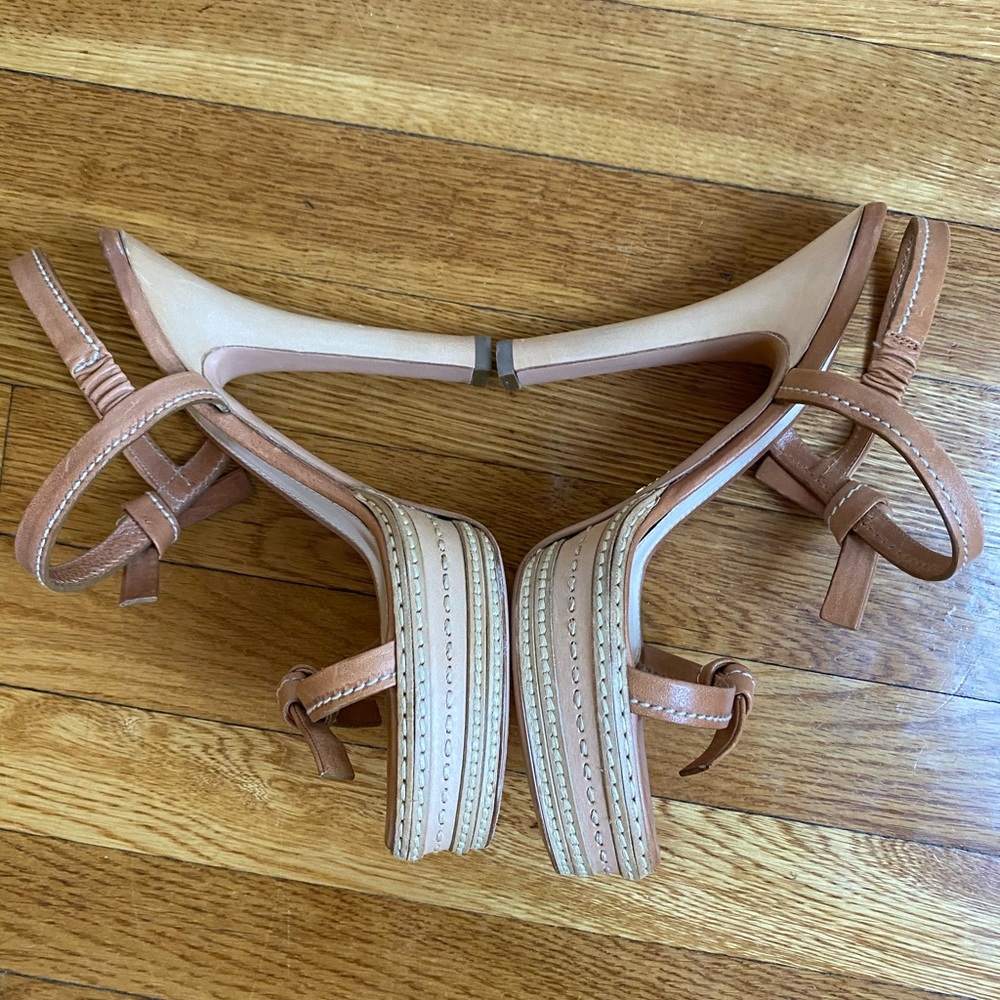Prada Leather Knot Platform Sandals - Picture 6 of 7